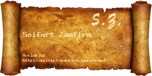Seifert Zamfira névjegykártya